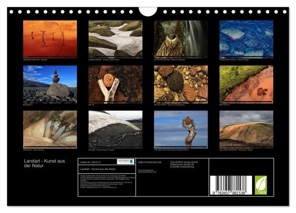 Produktbild: Landart - Kunst aus der Natur (Wandkalender 2026 DIN A4 quer), CALVENDO Monatskalender