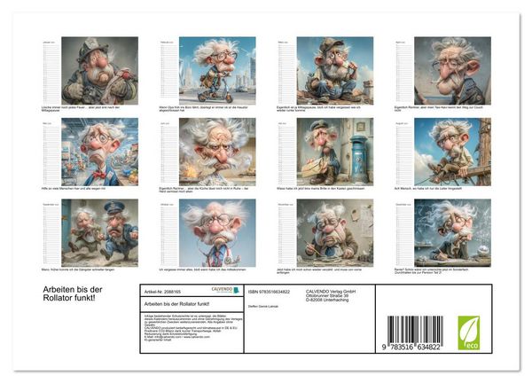 Produktbild: Arbeiten bis der Rollator funkt! (Wandkalender 2026 DIN A4 quer), CALVENDO Monatskalender