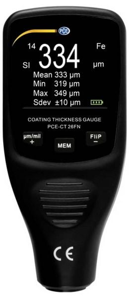 Produktbild: PCE Instruments Materialdickenmessger&auml;t PCE-CT 26FN | 0 ... 1250 &micro;m | Genauigkeit: &plusmn;(3 % + 2 &micro;m) oder &plusmn;(3 % + 0,1 mils)