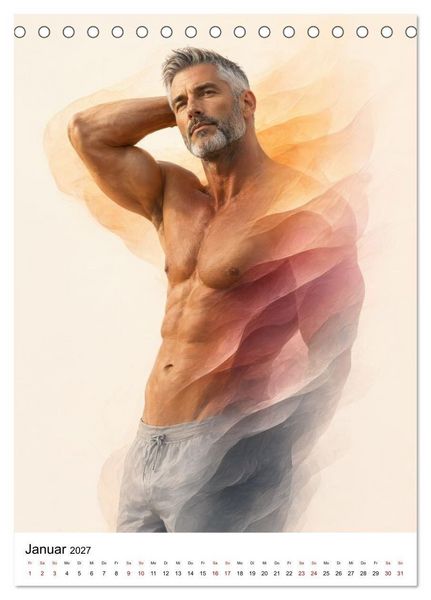 Produktbild: M&auml;nner - im Pinselstrich der Farben (Tischkalender 2027 DIN A5 hoch), CALVENDO Monatskalender