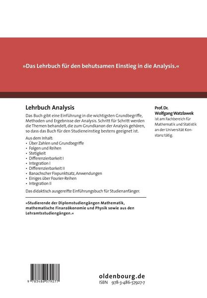 Produktbild: Lehrbuch Analysis