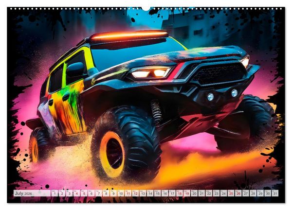 Produktbild: OFF-ROAD CARS Amazing AI-generated vehicles (Wall Calendar 2026 DIN A2 landscape), CALVENDO 12 Month Wall Calendar