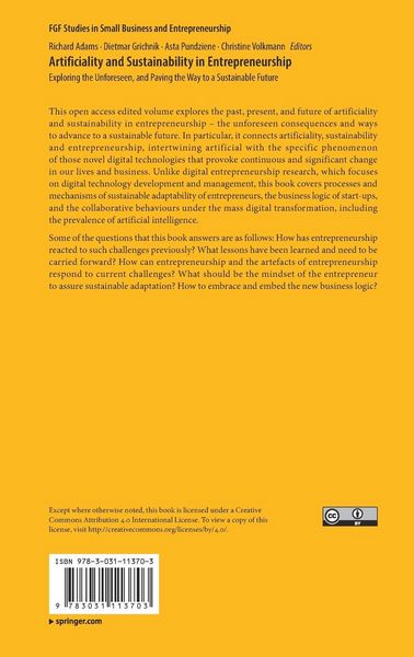 Produktbild: Artificiality and Sustainability in Entrepreneurship