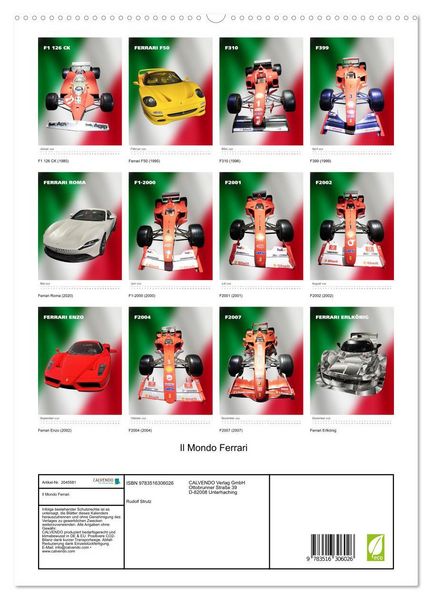 Produktbild: Il Mondo Ferrari (hochwertiger Premium Wandkalender 2026 DIN A2 hoch), Kunstdruck in Hochglanz