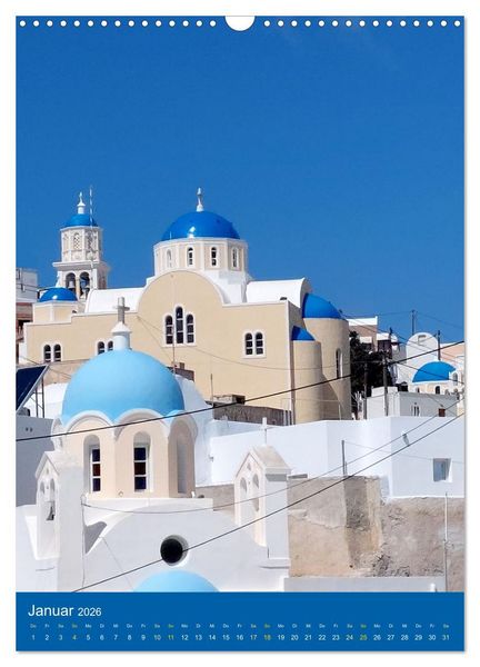 Produktbild: SANTORIN &ndash; Einziartige Motive der griechischen Trauminsel (Wandkalender 2026 DIN A3 hoch), CALVENDO Monatskalender