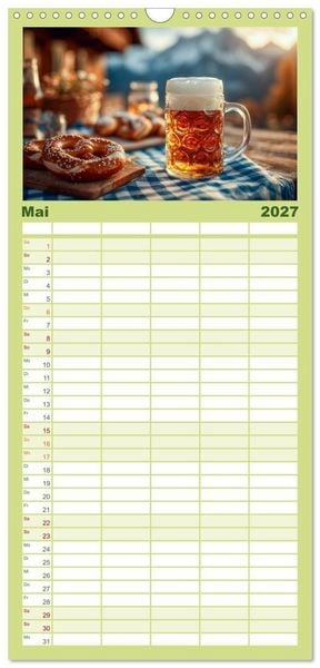 Produktbild: Familienplaner 2027 - Bier im Blut - Ma&szlig; f&uuml;r Ma&szlig; durchs M&auml;nnerjahr mit 5 Spalten (Wandkalender, 21 x 45 cm) CALVENDO
