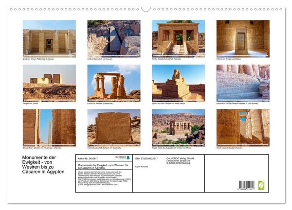 Produktbild: Monumente der Ewigkeit - von Wesiren bis zu C&auml;saren in &Auml;gypten (Wandkalender 2027 DIN A2 quer), CALVENDO Monatskalender