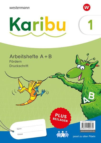 Produktbild: Karibu. Paket Arbeitshefte Fördern 1 (A+B) Druckschrift plus Beilagen 1a