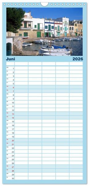 Produktbild: Familienplaner 2026 - Trauminsel Mallorca mit 5 Spalten (Wandkalender, 21 x 45 cm) CALVENDO