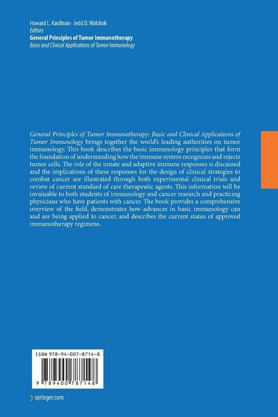 Produktbild: General Principles of Tumor Immunotherapy