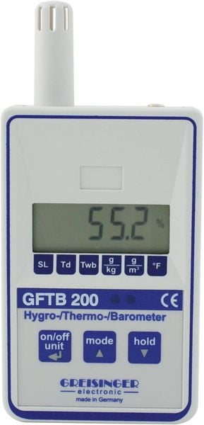 Produktbild: Greisinger GFTB 200 Luftfeuchtemessger&auml;t (Hygrometer) 0 % rF 100 % rF Taupunkt-/Schimmelwarnanzeige