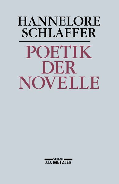 Produktbild: Poetik der Novelle