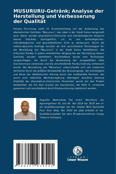 Produktbild: MUSURURU-Getr&auml;nk; Analyse der Herstellung und Verbesserung der Qualit&auml;t