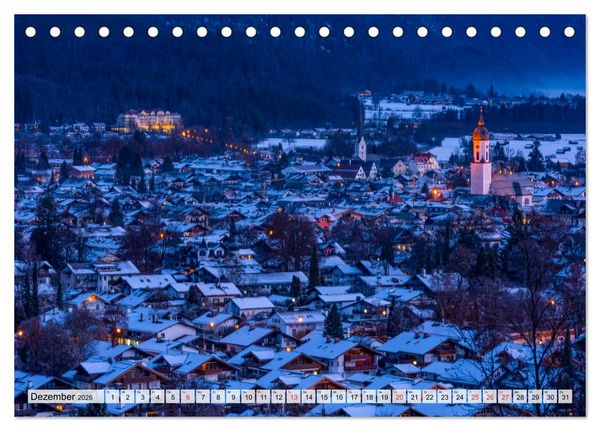 Produktbild: Garmisch-Partenkirchen - Zentrum des Werdenfelser Landes (Tischkalender 2026 DIN A5 quer), CALVENDO Monatskalender