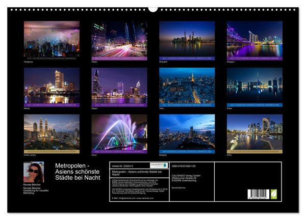 Produktbild: Metropolen - Asiens sch&ouml;nste St&auml;dte bei Nacht (Wandkalender 2027 DIN A2 quer), CALVENDO Monatskalender