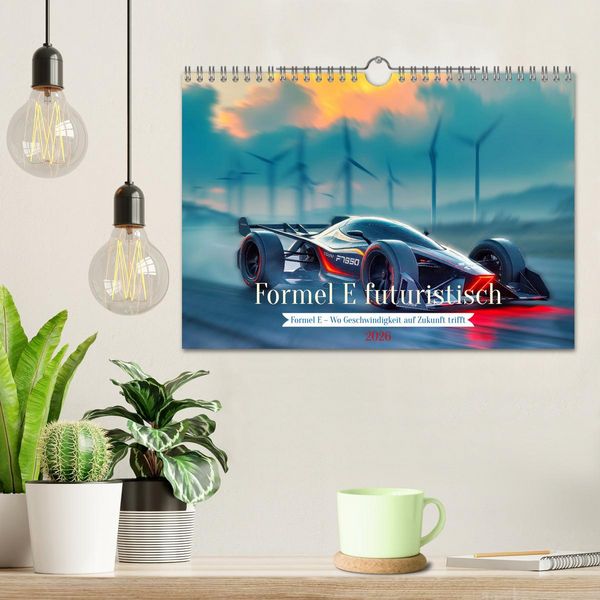 Produktbild: Formel E futuristisch (Wandkalender 2026 DIN A4 quer), CALVENDO Monatskalender