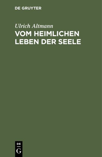 Produktbild: Vom heimlichen Leben der Seele