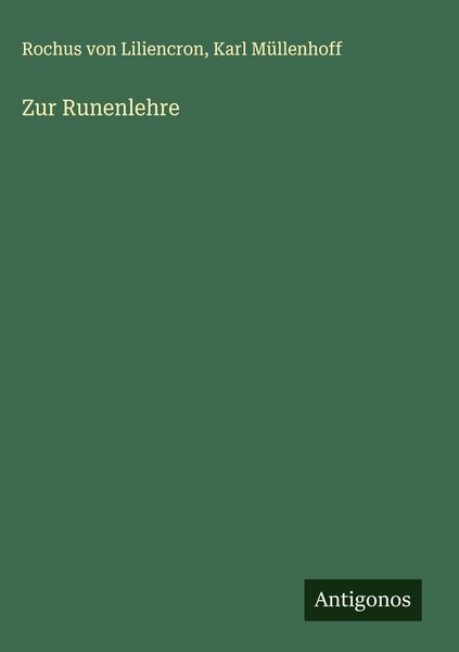 Produktbild: Zur Runenlehre