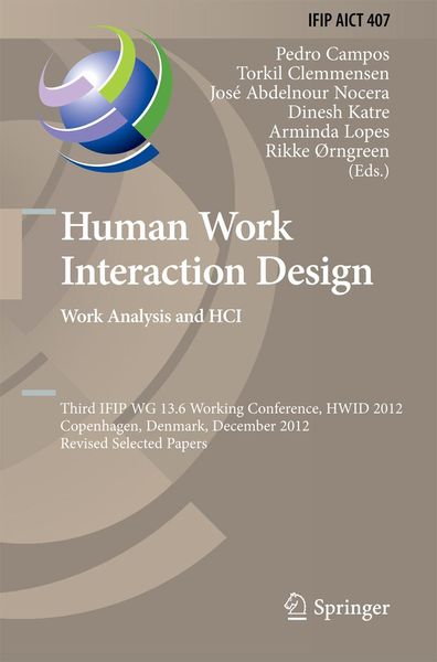 Produktbild: Human Work Interaction Design. Work Analysis and HCI