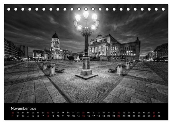 Produktbild: Berlin Monochrome (Tischkalender 2026 DIN A5 quer), CALVENDO Monatskalender