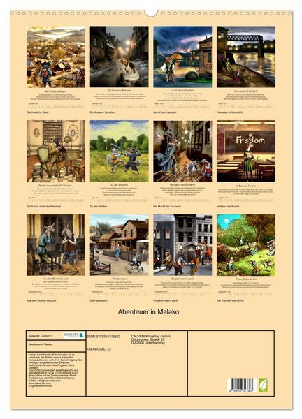 Produktbild: Abenteuer in Malako (Wandkalender 2026 DIN A2 hoch), CALVENDO Monatskalender