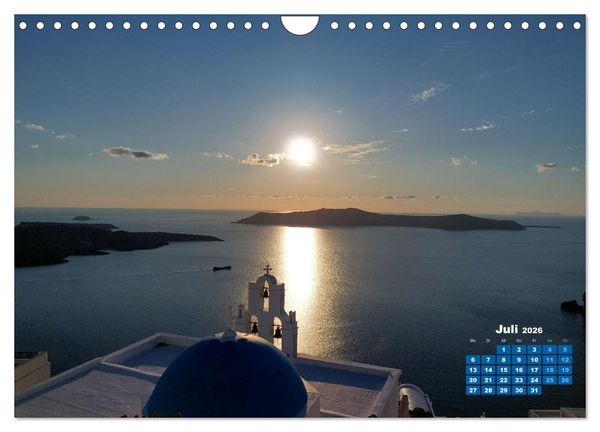 Produktbild: SANTORIN &ndash; Die atemberaubende Sch&ouml;nheit der magischen Insel (Wandkalender 2026 DIN A4 quer), CALVENDO Monatskalender