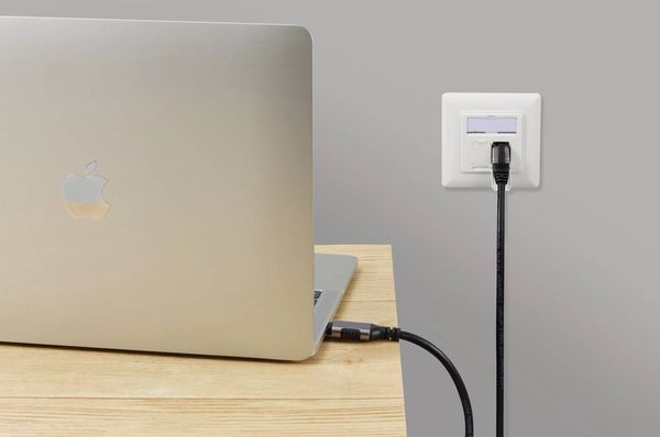 Produktbild: Renkforce USB, Netzwerk Adapterkabel [1x USB-C&reg; Stecker - 1x RJ45-Stecker] 1.80 m Aluminium-Stecker