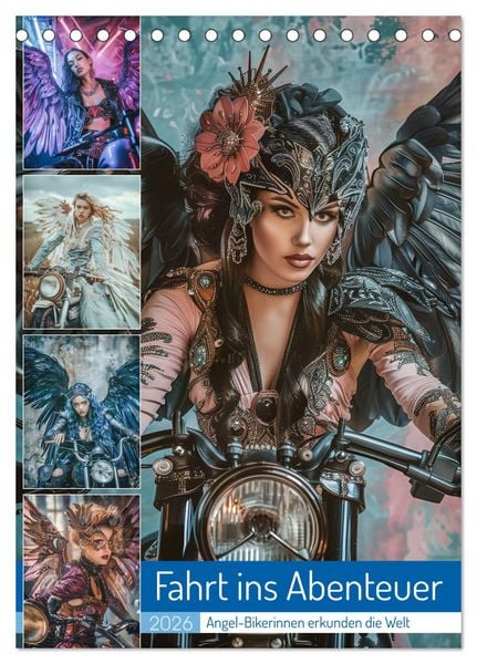 Produktbild: Fahrt ins Abenteuer - Angel-Bikerinnen erkunden die Welt (Tischkalender 2026 DIN A5 hoch), CALVENDO Monatskalender