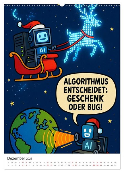 Produktbild: Robo-Champs: Witz trifft auf Chip (hochwertiger Premium Wandkalender 2026 DIN A2 hoch), Kunstdruck in Hochglanz