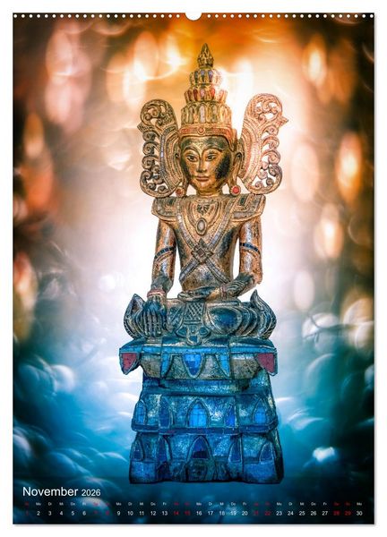 Produktbild: Die Welt mit Buddha (hochwertiger Premium Wandkalender 2026 DIN A2 hoch), Kunstdruck in Hochglanz
