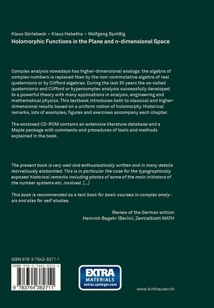 Produktbild: Holomorphic Functions in the Plane and n-dimensional Space