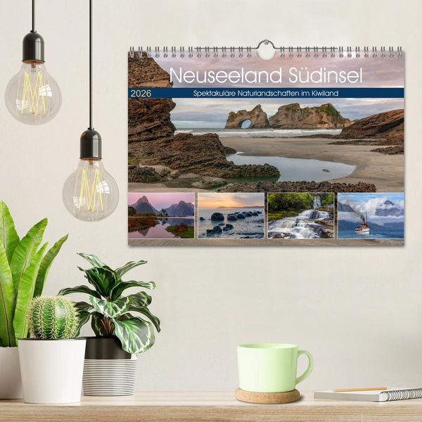 Produktbild: Neuseeland S&uuml;dinsel - Spektakul&auml;re Naturlandschaften im Kiwiland (Wandkalender 2026 DIN A4 quer), CALVENDO Monatskalender