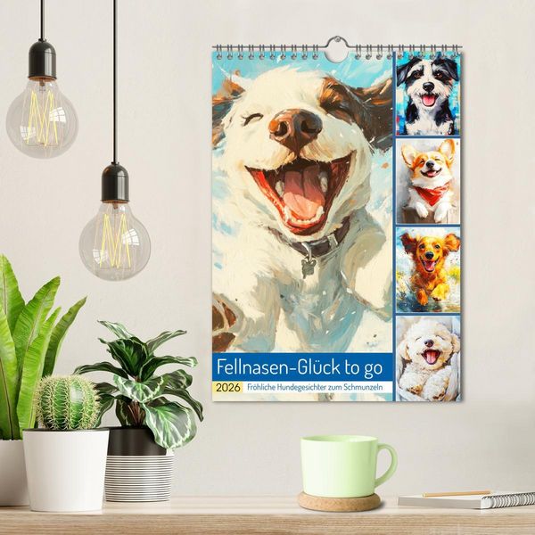 Produktbild: Fellnasen-Gl&uuml;ck to go. Fr&ouml;hliche Hundegesichter zum Schmunzeln (Wandkalender 2026 DIN A4 hoch), CALVENDO Monatskalender