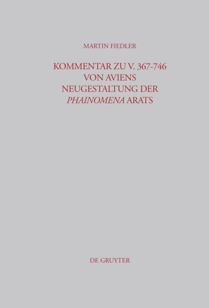 Produktbild: Kommentar zu V. 367-746 von Aviens Neugestaltung der Phainomena Arats