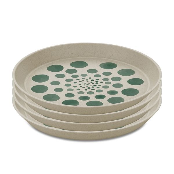 Koziol Kleiner Teller 20,5 cm 4er-Set CONNECT PLATE MONSTERA DOTS