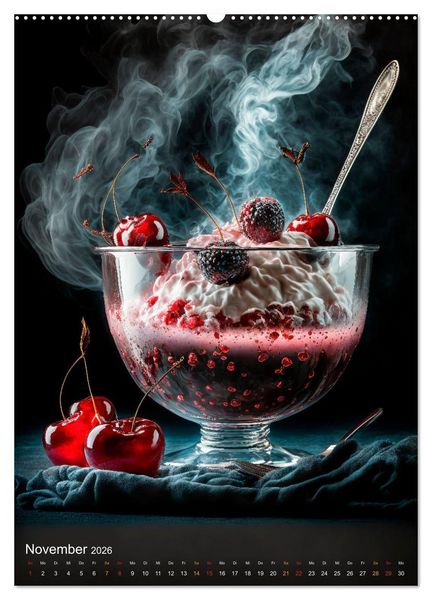Produktbild: Desserts - S&uuml;&szlig;e K&ouml;stlichkeiten zum Dahinschmelzen (hochwertiger Premium Wandkalender 2026 DIN A2 hoch), Kunstdruck in Hochglanz