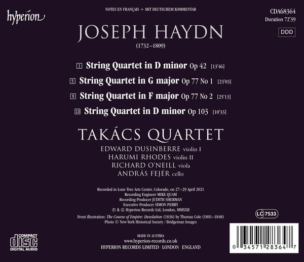 Produktbild: Streichquartette Opp.42,77 & 103
