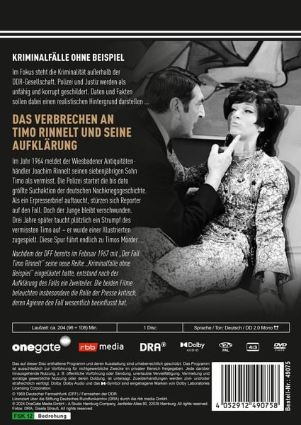 Produktbild: Das Verbrechen an Timo Rinnelt und seine Aufkl&auml;rung (Kriminalf&auml;lle ohne Beispiel) (DDR TV-Archiv)