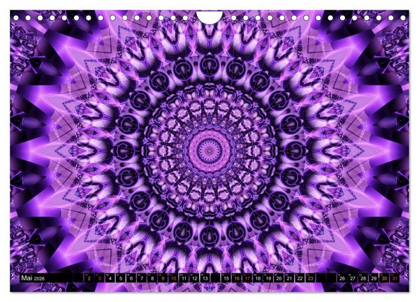 Produktbild: Energie - Mandalas, Spiritualit&auml;t durch die Farbe Lila (Wandkalender 2026 DIN A4 quer), CALVENDO Monatskalender