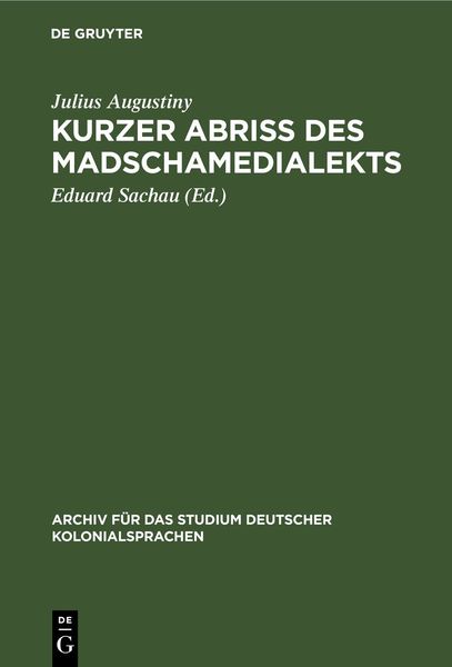 Produktbild: Kurzer Abri&szlig; des Madschamedialekts