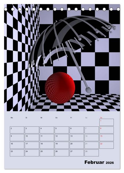 Produktbild: OpArt und mehr (Tischkalender 2026 DIN A5 hoch), CALVENDO Monatskalender