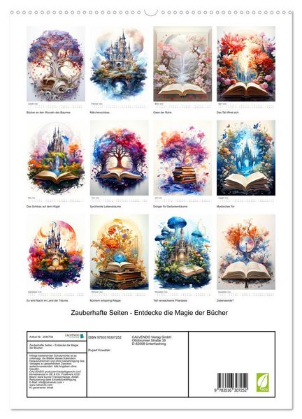 Produktbild: Zauberhafte Seiten - Entdecke die Magie der B&uuml;cher (hochwertiger Premium Wandkalender 2026 DIN A2 hoch), Kunstdruck in Hochglanz