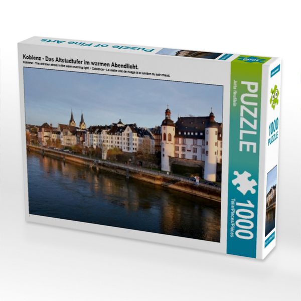 Produktbild: CALVENDO Puzzle Koblenz - Das Altstadtufer im warmen Abendlicht. | 1000 Teile Lege-Gr&ouml;&szlig;e 64x48cm Foto-Puzzle f&uuml;r gl&uuml;ckliche Stunden