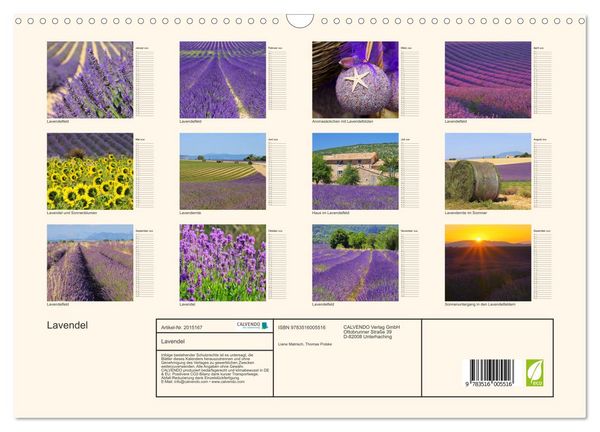Produktbild: Lavendel (Wandkalender 2026 DIN A3 quer), CALVENDO Monatskalender