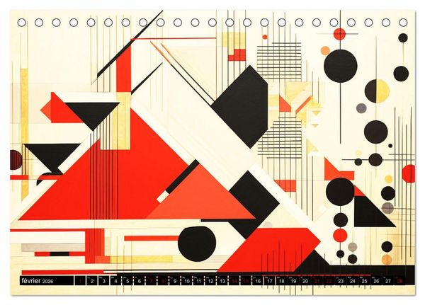 Produktbild: Vent sur l'art abstrait (Calendrier de bureau 2026 DIN A5 vertical), CALVENDO calendrier mensuel