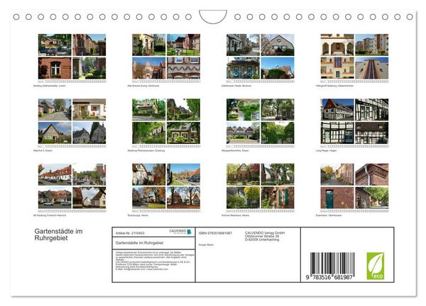 Produktbild: Gartenst&auml;dte im Ruhrgebiet (Wandkalender 2026 DIN A4 quer), CALVENDO Monatskalender