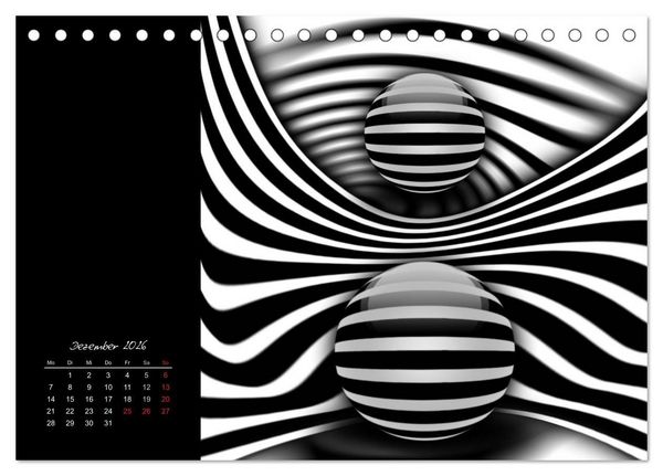 Produktbild: Optische Kunst im Quadrat (Tischkalender 2026 DIN A5 quer), CALVENDO Monatskalender