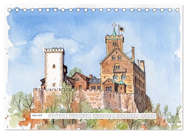 Produktbild: Zauberhafte Wartburg (Tischkalender 2027 DIN A5 quer), CALVENDO Monatskalender