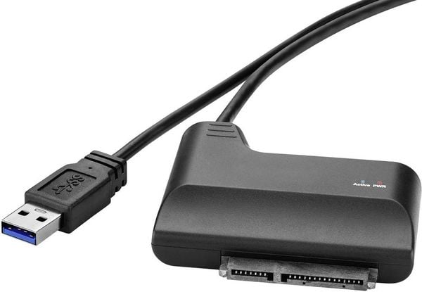 Renkforce Festplatten/SSD Adapter [1x USB 3.2 Gen 1 Stecker A (USB 3.0) - 1x SATA-Kombi-Stecker 7+15pol.] 0.30 m vergold