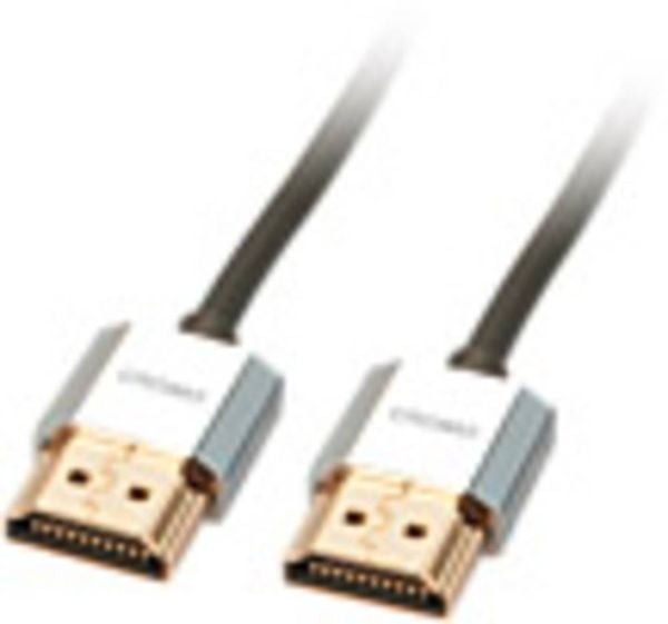 LINDY HDMI Anschlusskabel HDMI-A Stecker, HDMI-A Stecker 1.00m Grau 41671 High Speed-HDMI mit Ethernet, OFC-Leiter, Rund
